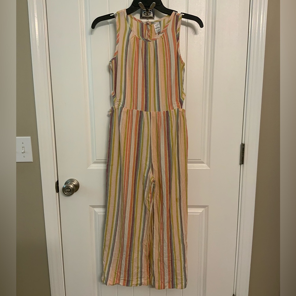 Girls Carters Striped Multicolor Sleeveless Jumpsuit 12